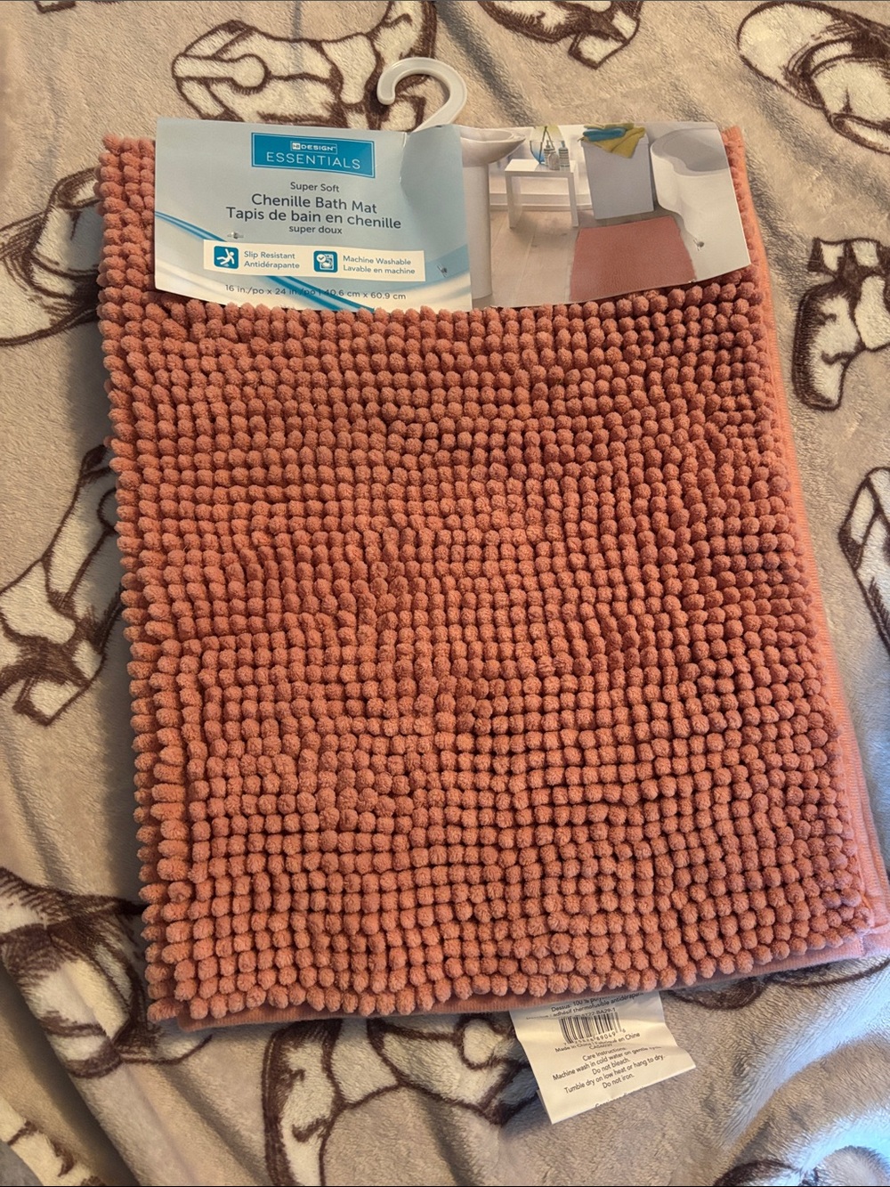 Pink bath mat